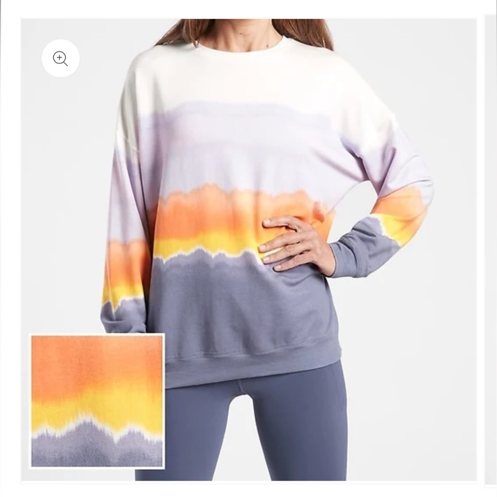 $20 OR FREE Athleta “Oversized” Balance Pullover Sea Spray Tempest Violet TieDye